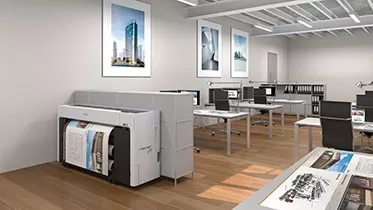 Traceur Epson installé dans un open space